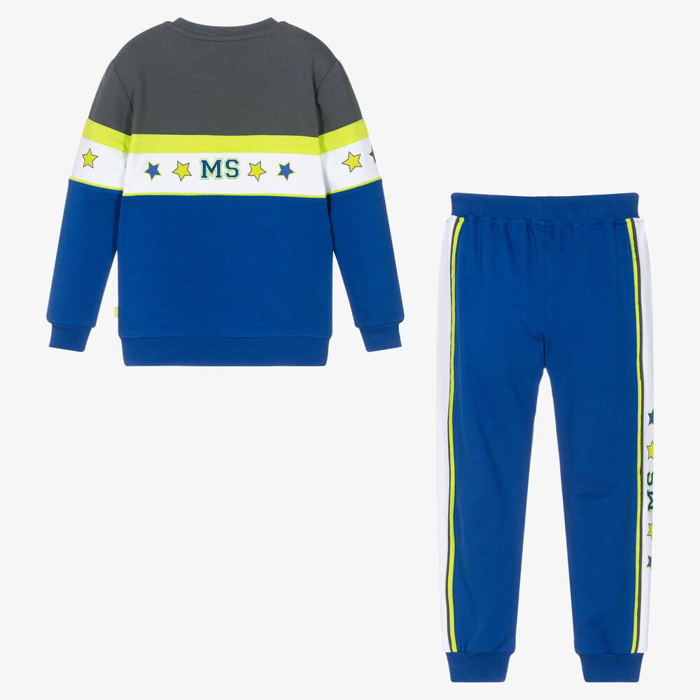 Mitch & Son-Boys Blue Cotton Logo Tracksuit | Childrensalon Outlet