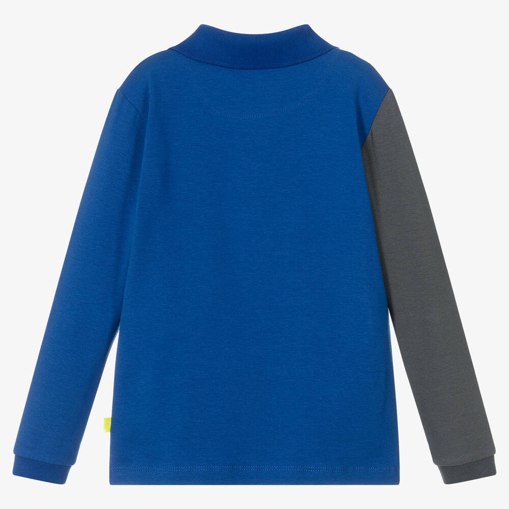 ميتش آند سون-توب بولو قطن بيكيه لون أزرق للأولاد | Childrensalon Outlet