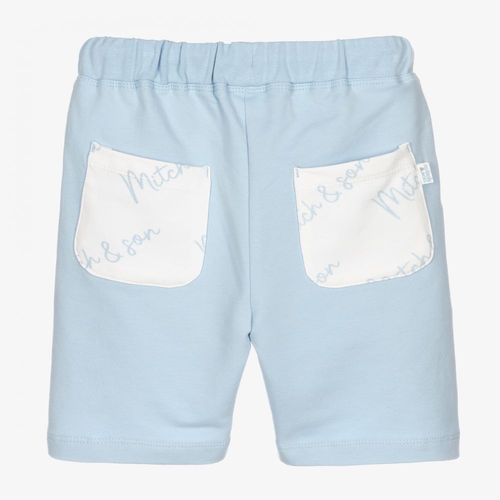 Mitch & Son-Boys Blue Cotton Shorts | Childrensalon Outlet