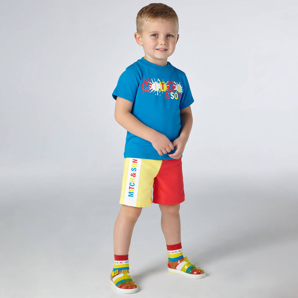 Mitch & Son-Boys Blue Cotton T-Shirt | Childrensalon Outlet