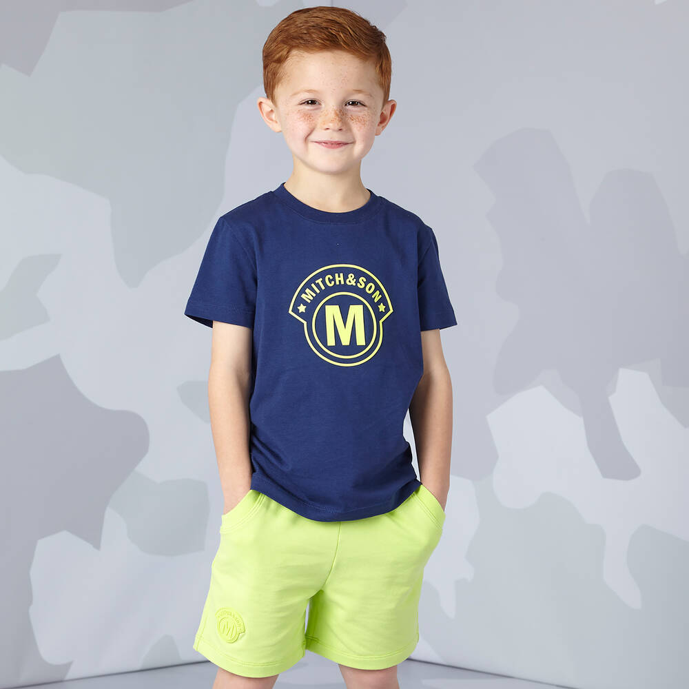 Mitch & Son-Boys Blue Cotton T-Shirt | Childrensalon Outlet