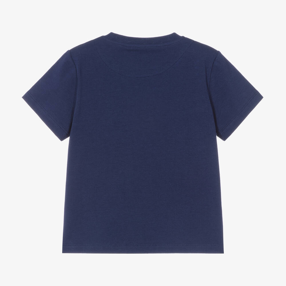 Mitch & Son-Boys Blue Cotton T-Shirt | Childrensalon Outlet