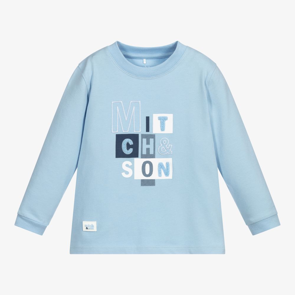 Mitch & Son - Boys Blue Cotton Top | Childrensalon