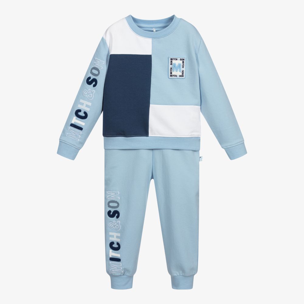 Mitch & Son Boys Blue Cotton Tracksuit Childrensalon Outlet