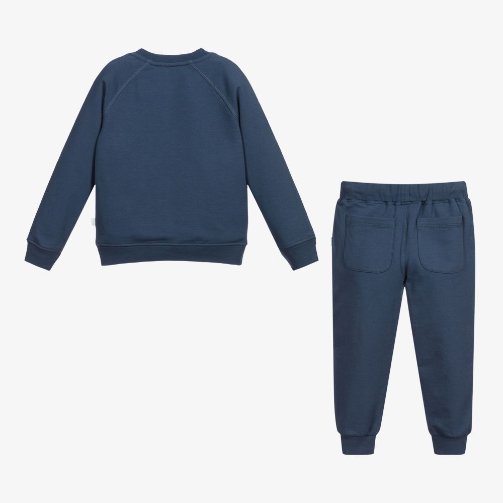 Mitch & Son-Boys Blue Cotton Tracksuit | Childrensalon Outlet
