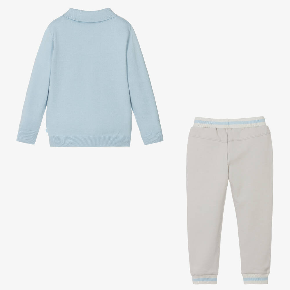 Mitch & Son-Boys Blue & Grey Casual Outfit Set | Childrensalon Outlet