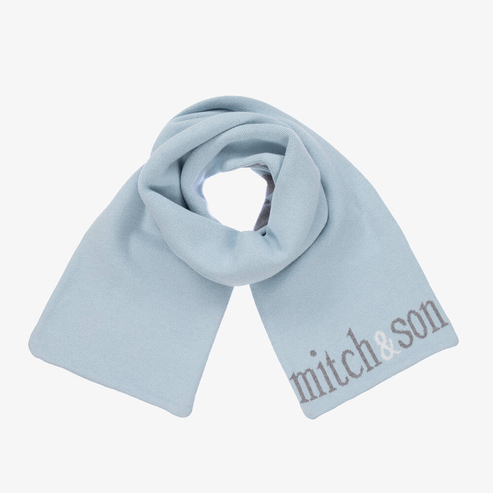 Mitch & Son - Boys Blue & Grey Scarf (120cm) | Childrensalon