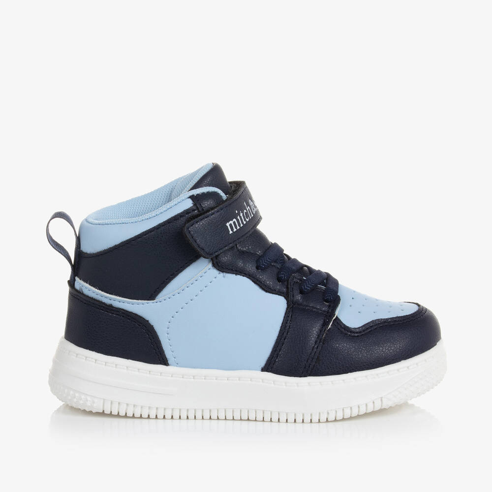 Mitch & Son-Boys Blue High-Top Trainers | Childrensalon Outlet