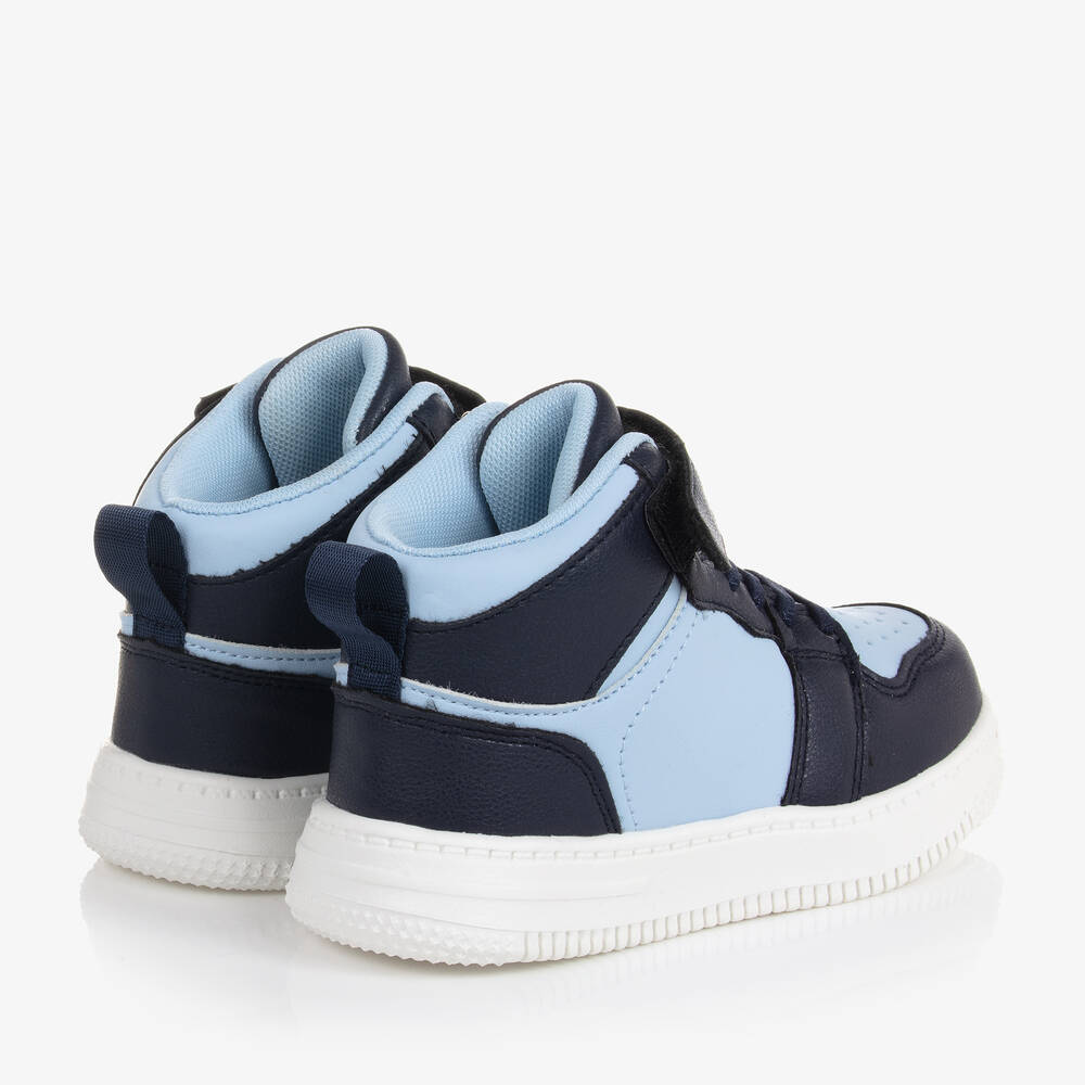 Mitch & Son-Boys Blue High-Top Trainers | Childrensalon Outlet