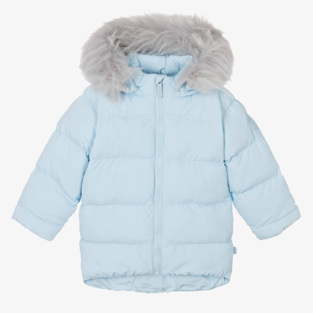 Mitch & Son - Boys Blue Hooded Puffer Coat | Childrensalon