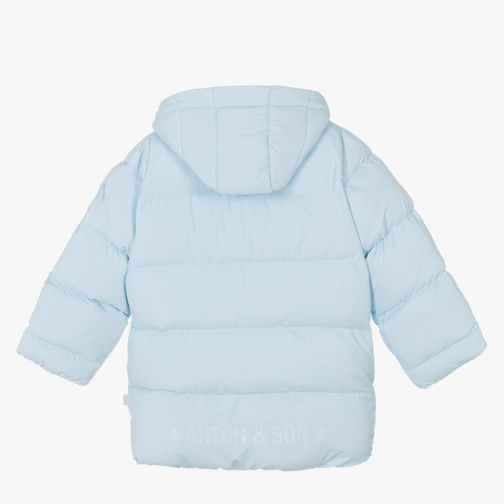 ميتش آند سون-معطف بافر بهودي لون أزرق فاتح للأولاد | Childrensalon Outlet