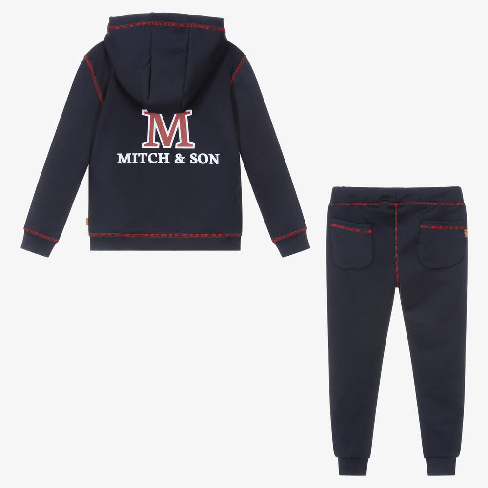 Mitch & Son-Boys Blue Hooded Tracksuit | Childrensalon Outlet