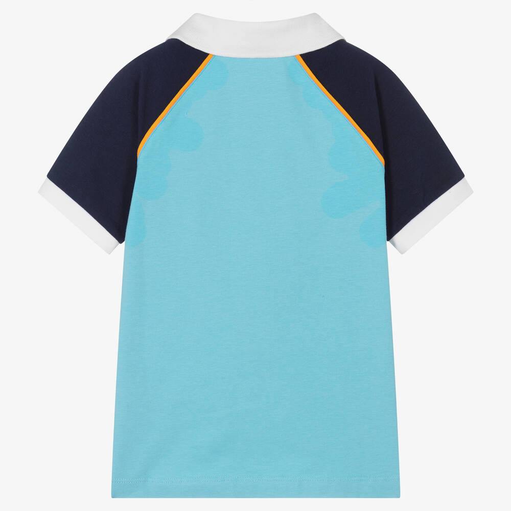 Mitch & Son-Boys Blue Jersey Polo Shirt | Childrensalon Outlet