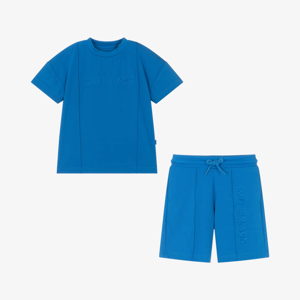Mitch & Son-Boys Blue Knitted Jersey Ensemble | Childrensalon Outlet