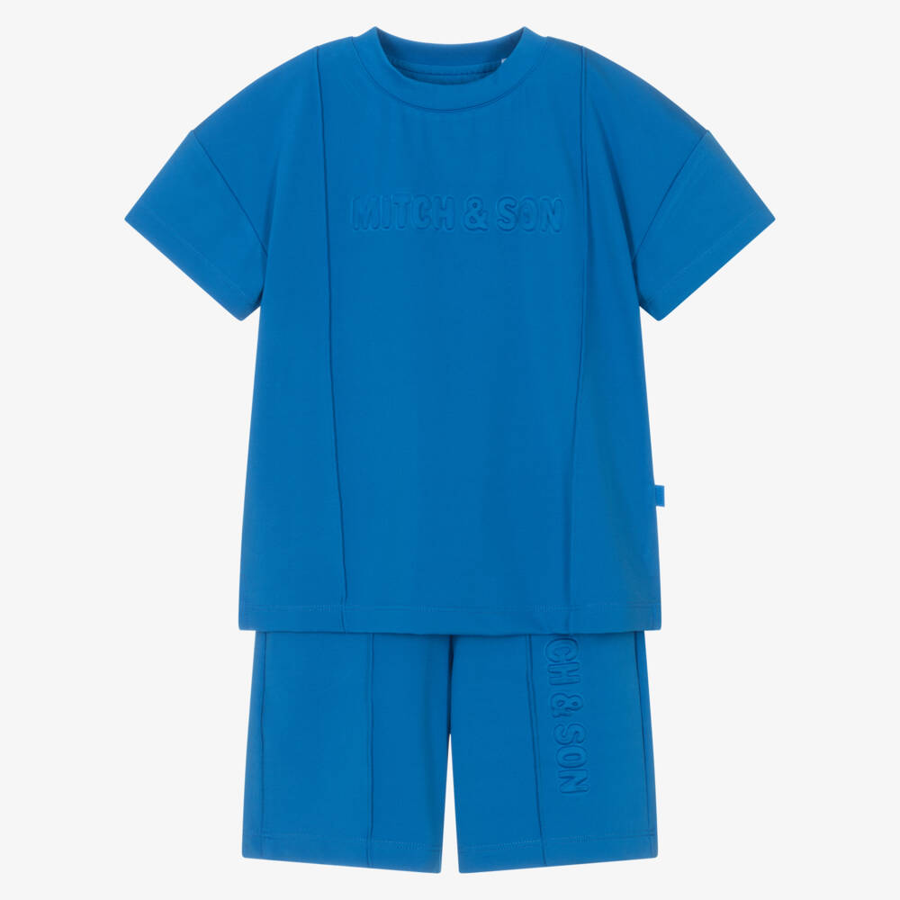 Mitch & Son-Синий вязаный комплект для мальчиков | Childrensalon Outlet