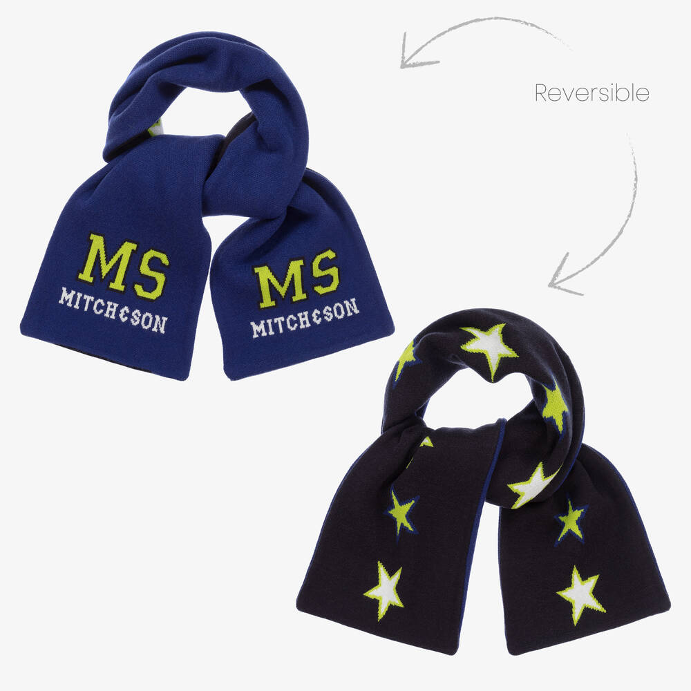 Mitch & Son - Boys Blue Knitted Scarf (120cm) | Childrensalon