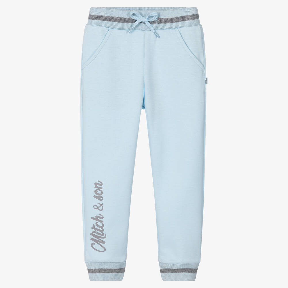 Mitch & Son - Boys Blue Logo Joggers | Childrensalon