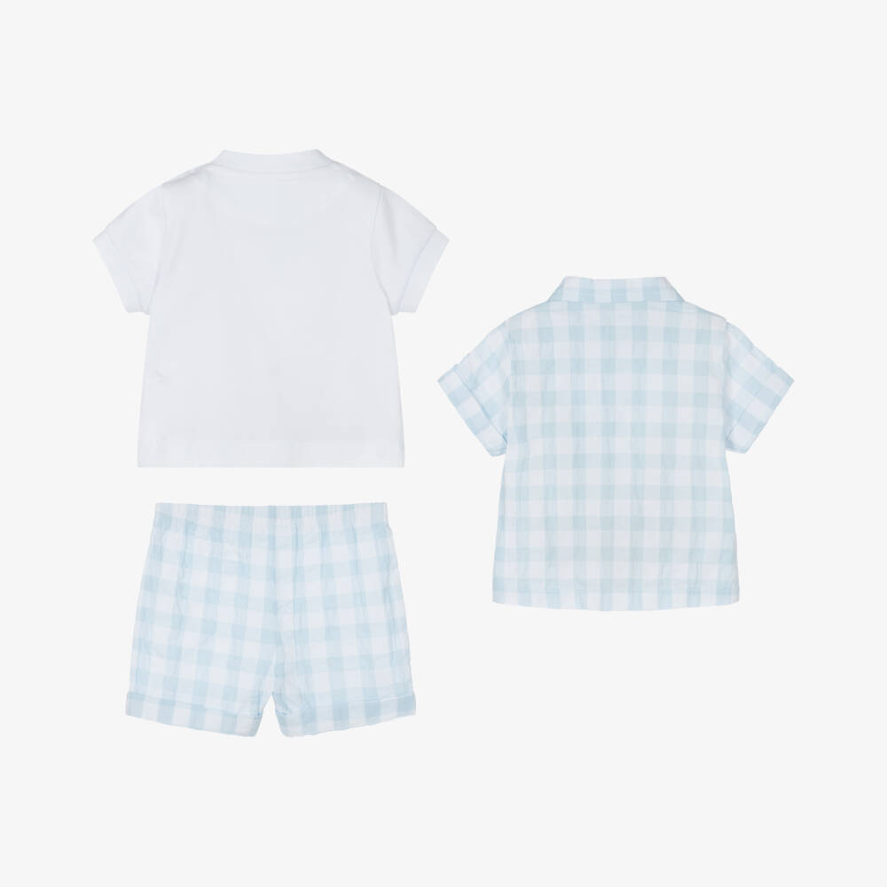 Mitch & Son-Boys' Blue Plaid Trio Outfit | Childrensalon Outlet