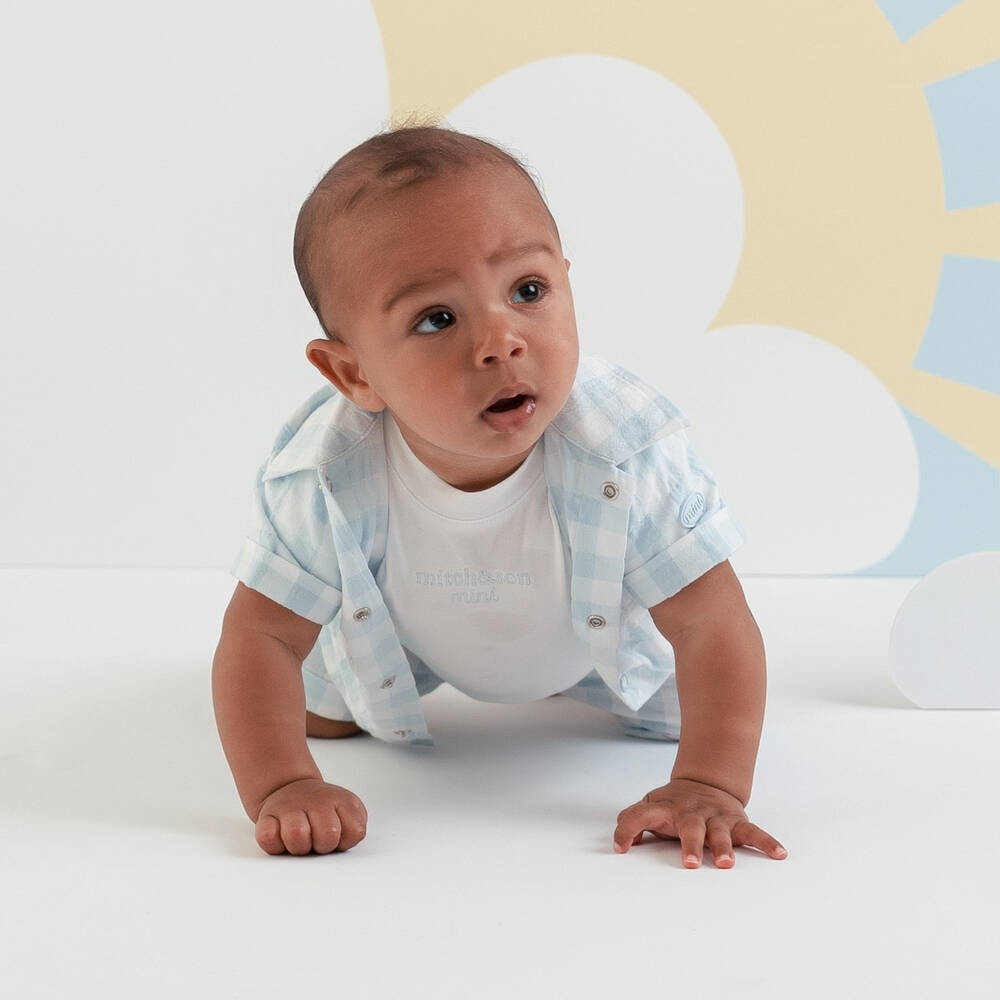 Mitch & Son-Boys' Blue Plaid Trio Outfit | Childrensalon Outlet