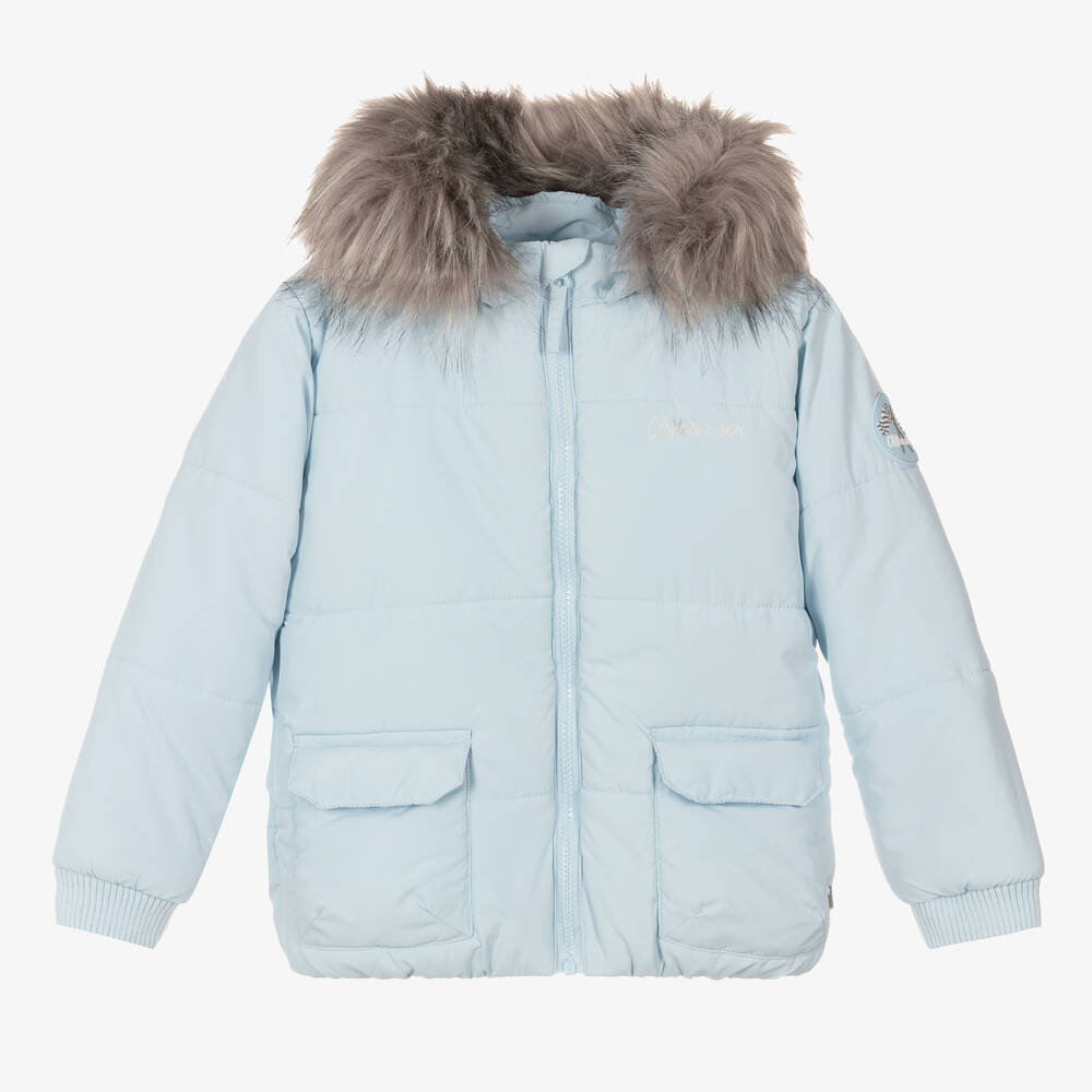 Mitch & Son - Boys Blue Puffer Coat | Childrensalon