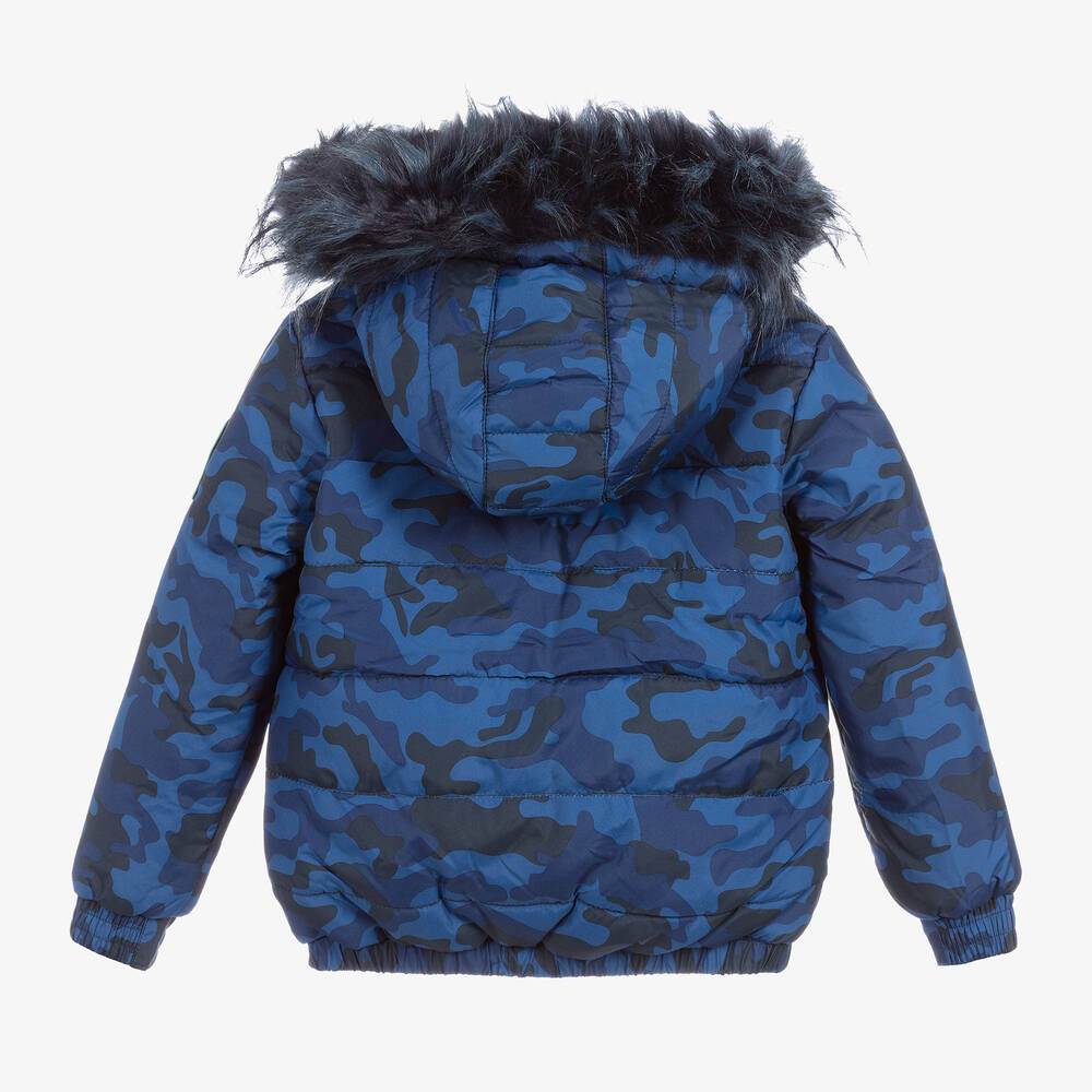 Mitch & Son-Boys Blue Puffer Jacket | Childrensalon Outlet