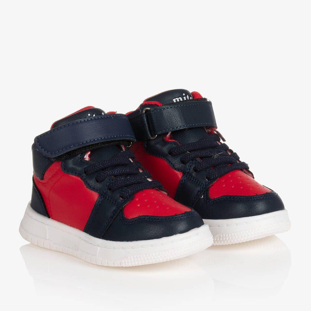 Mitch & Son - Boys Blue & Red Trainers | Childrensalon