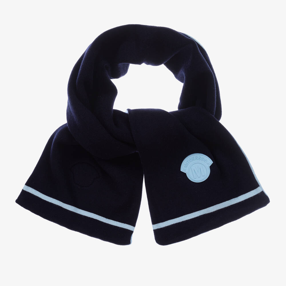 Mitch & Son - Boys Blue Reversible Scarf (115cm) | Childrensalon