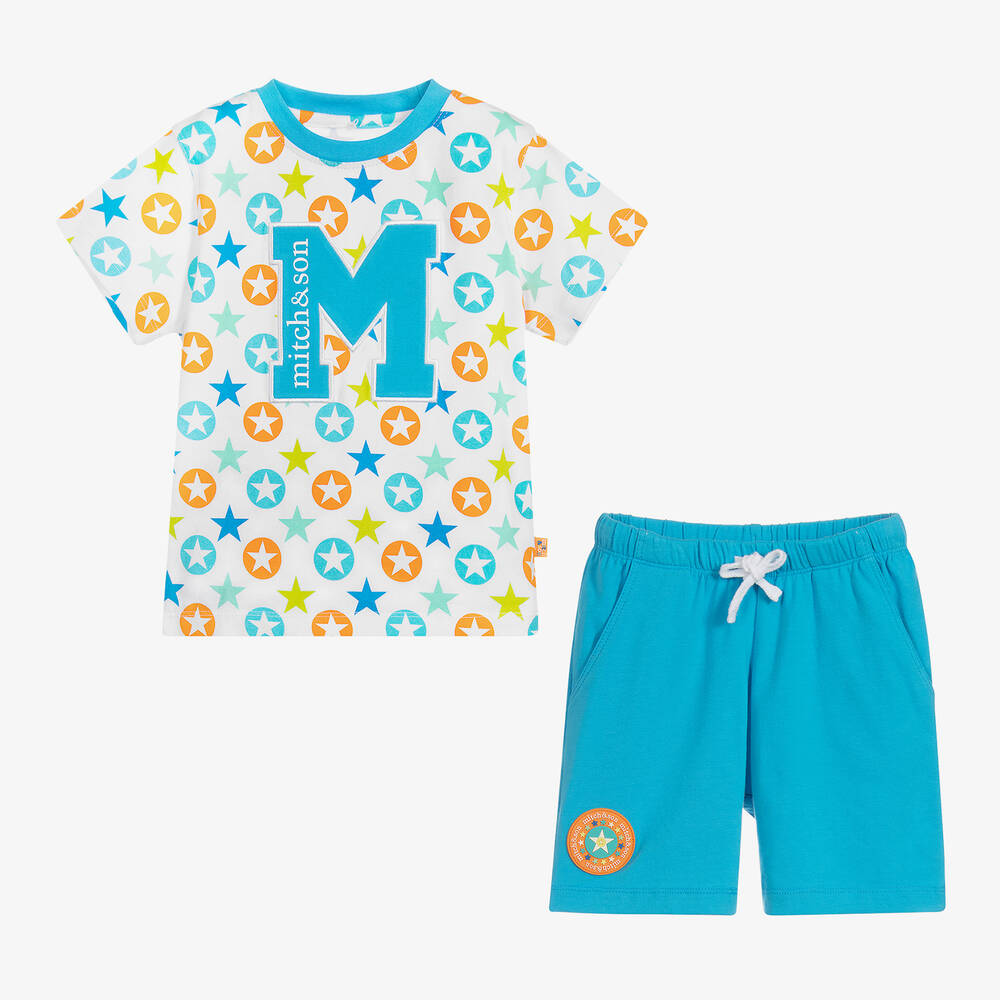 Mitch & Son-Boys Blue Shorts Set | Childrensalon Outlet