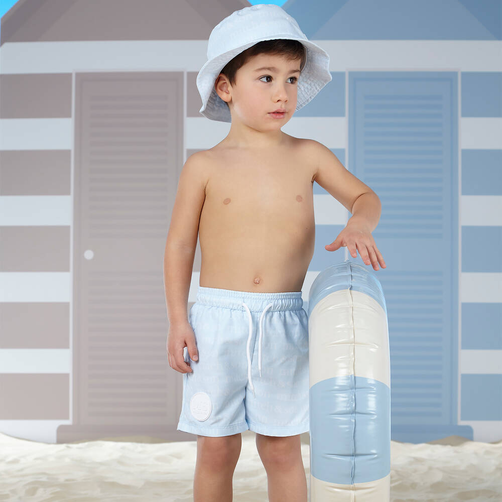 Mitch & Son-Boys Blue Swim Shorts | Childrensalon Outlet
