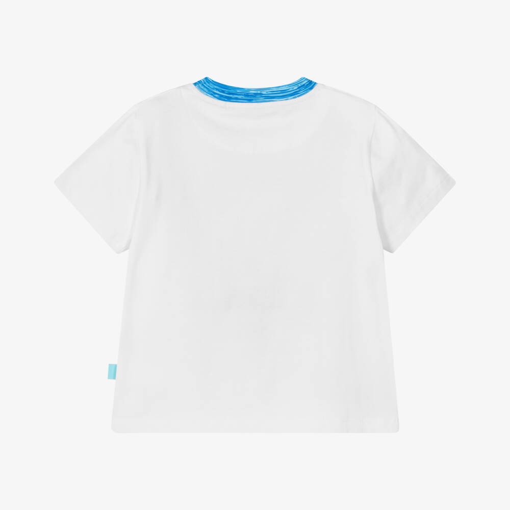 Mitch & Son-تيشيرت قطن أزرق الحواف للأولاد | Childrensalon Outlet