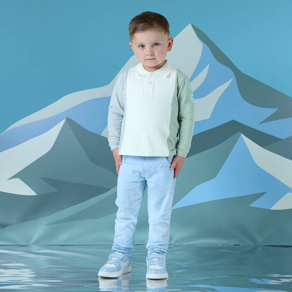Mitch & Son-قميص بولو أزرق وأخضر للأولاد | Childrensalon Outlet
