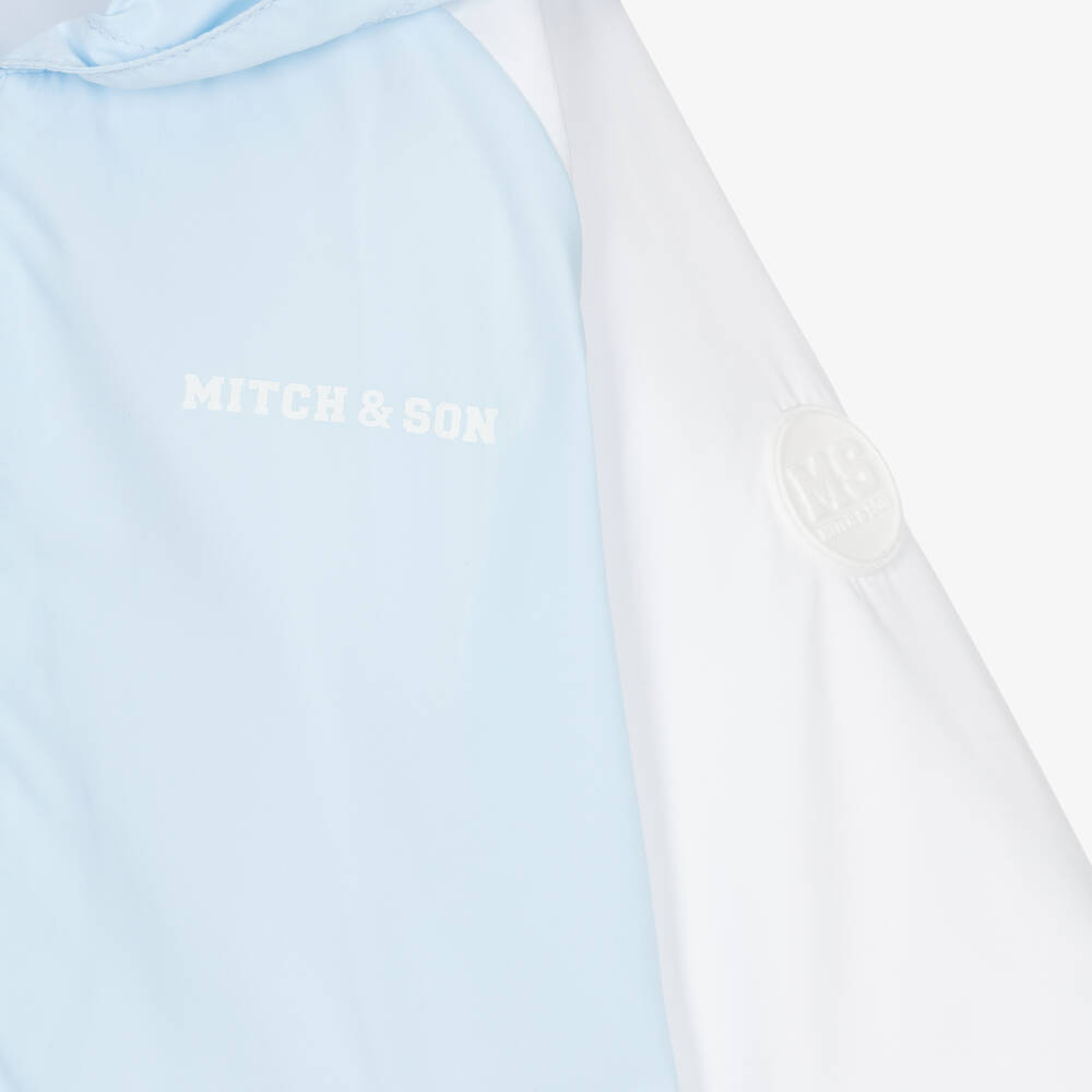Mitch & Son-Boys Blue & White Hooded Jacket | Childrensalon Outlet