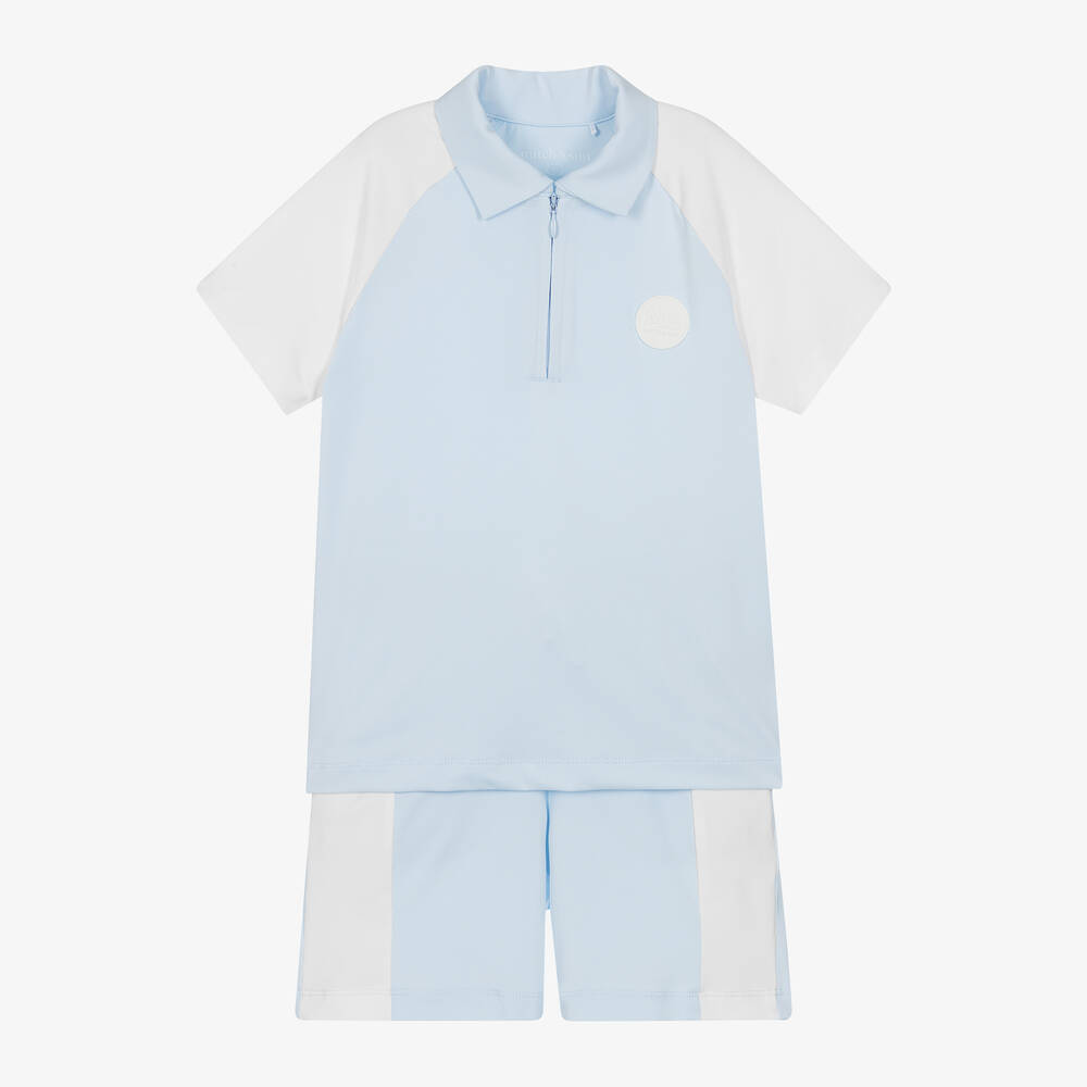 Mitch & Son-Boys Blue & White Shorts Set | Childrensalon Outlet