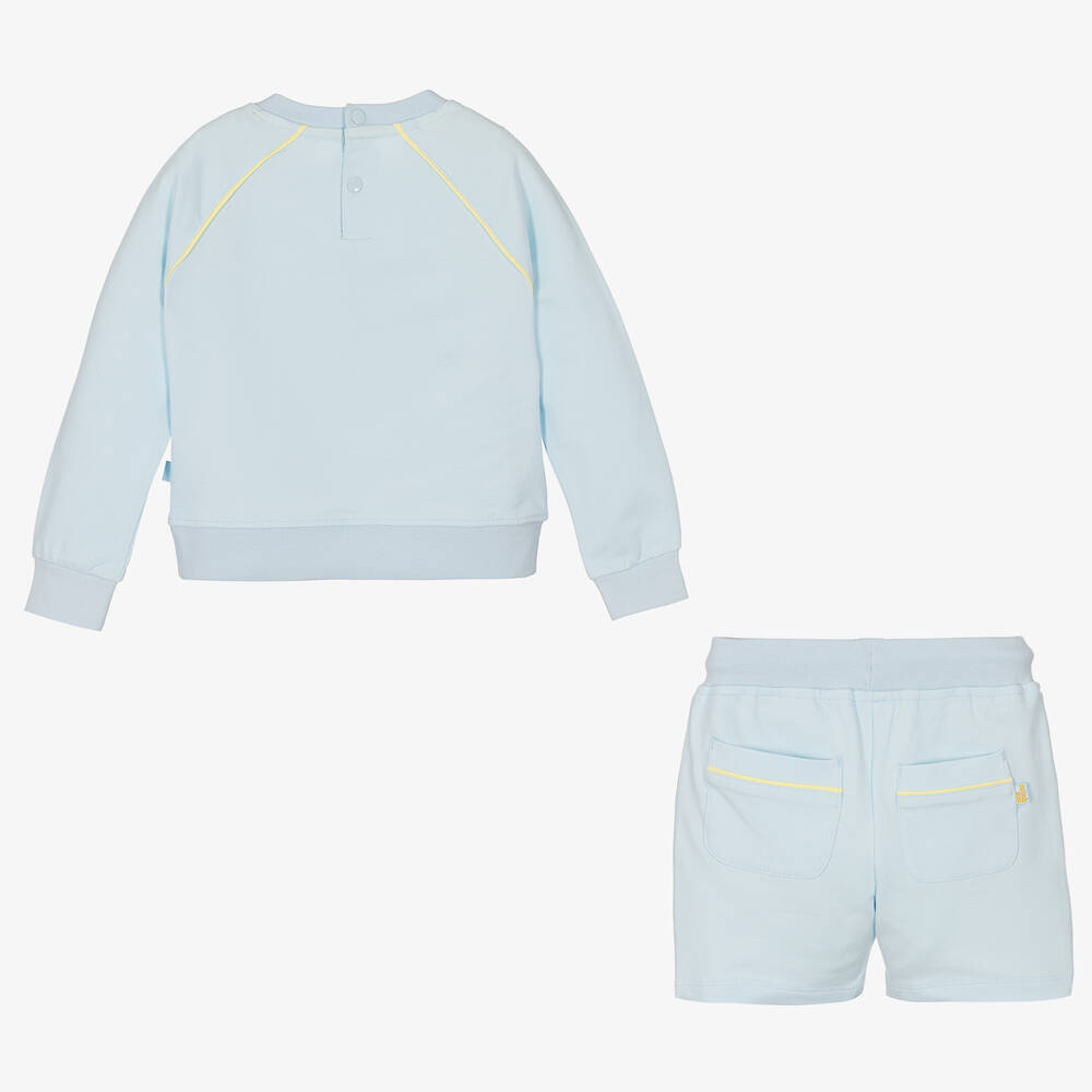 Mitch & Son-Boys Blue & Yellow Logo Shorts Set | Childrensalon Outlet