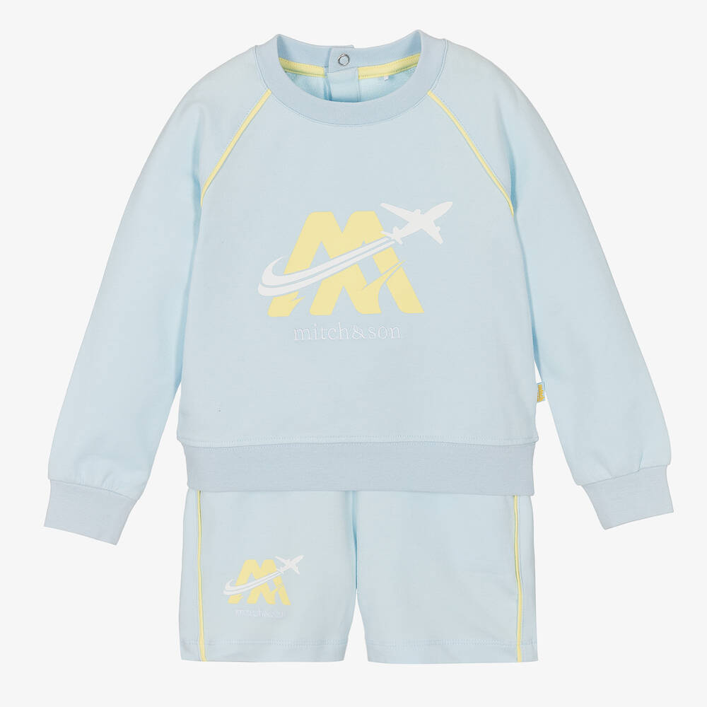 Mitch & Son - Shorts-Set in Blau und Gelb | Childrensalon