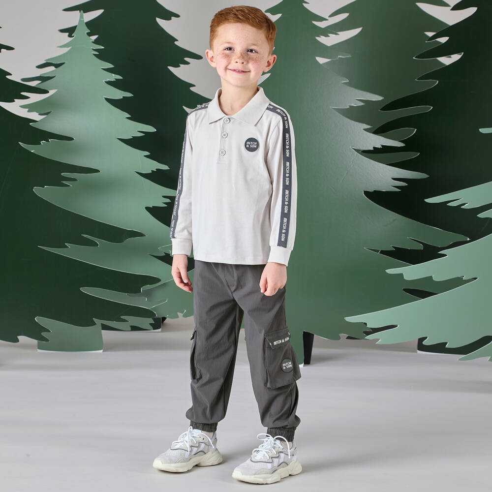 Mitch & Son-بنطلون رياضي كارغو لون رمادي داكن للأولاد | Childrensalon Outlet