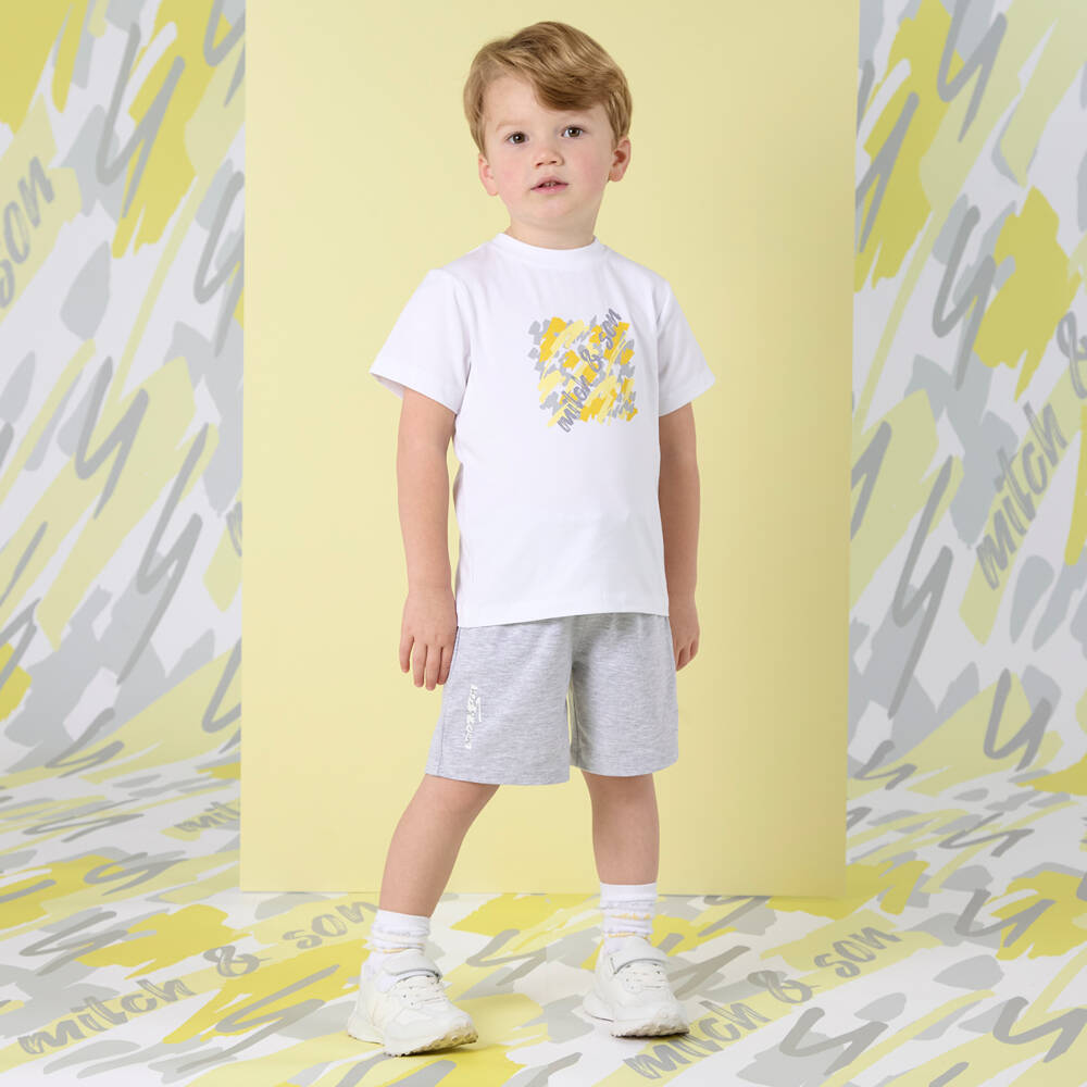 Mitch & Son-طقم شورت محبوك من القطن الفحمي للأولاد | Childrensalon Outlet