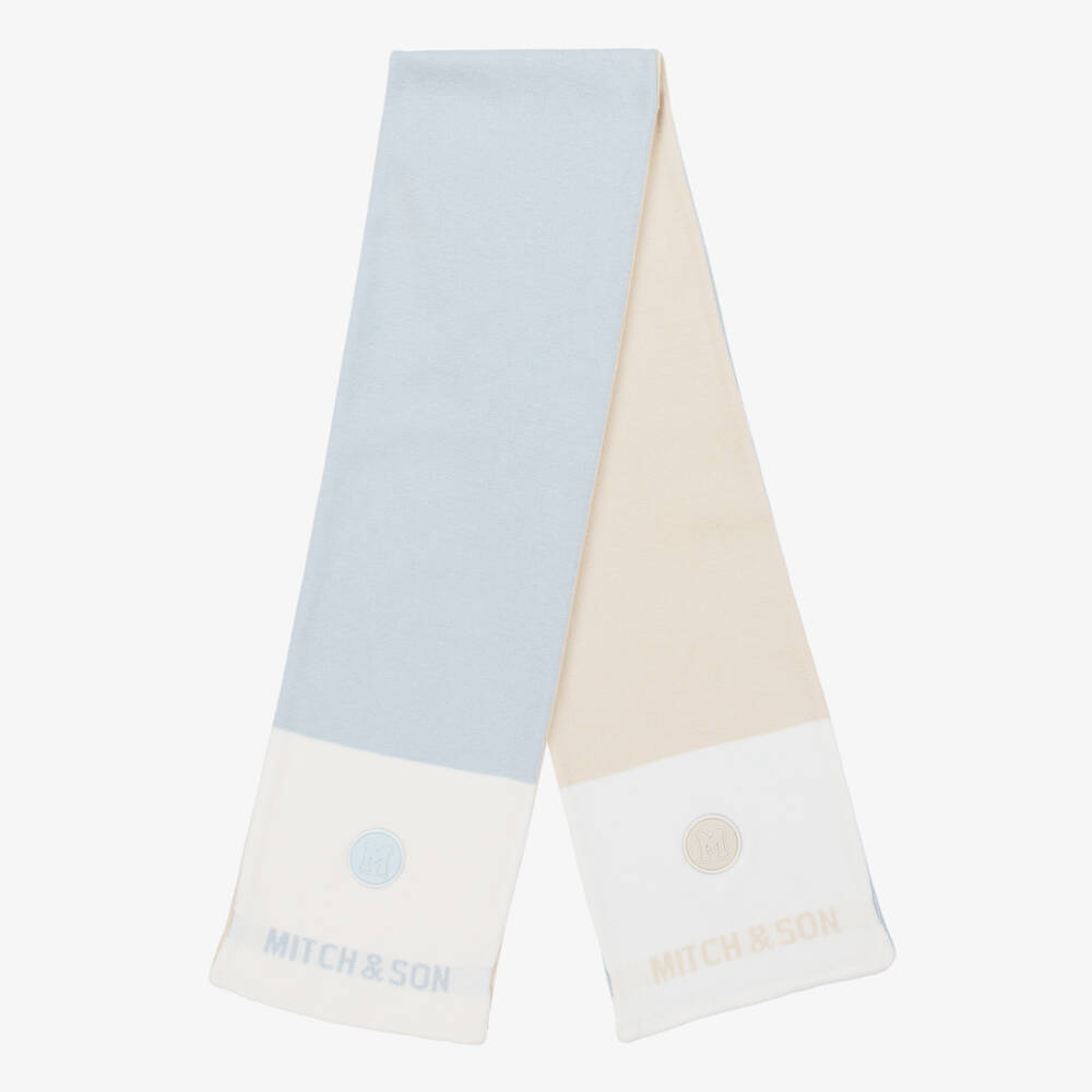 ميتش آند سون-سكارف بوجهين أطفال ولادي لون بيج و أزرق (118 سم) | Childrensalon Outlet