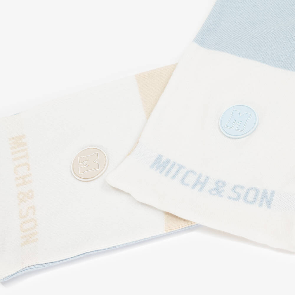 ميتش آند سون-سكارف بوجهين أطفال ولادي لون بيج و أزرق (118 سم) | Childrensalon Outlet