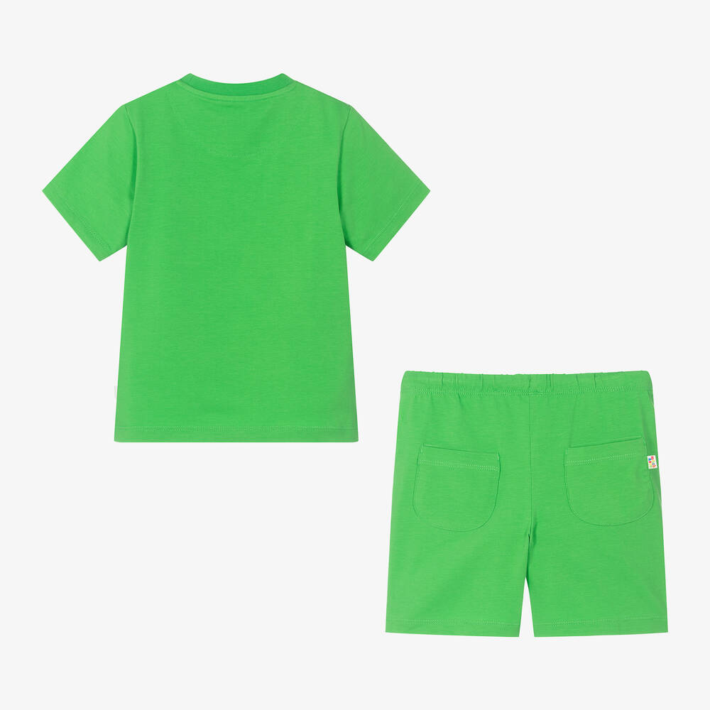 Mitch & Son-Boys Green Cotton Jersey Shorts Set | Childrensalon Outlet