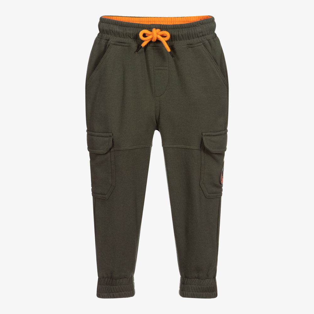 Mitch & Son-Boys Green Cotton Joggers  | Childrensalon Outlet