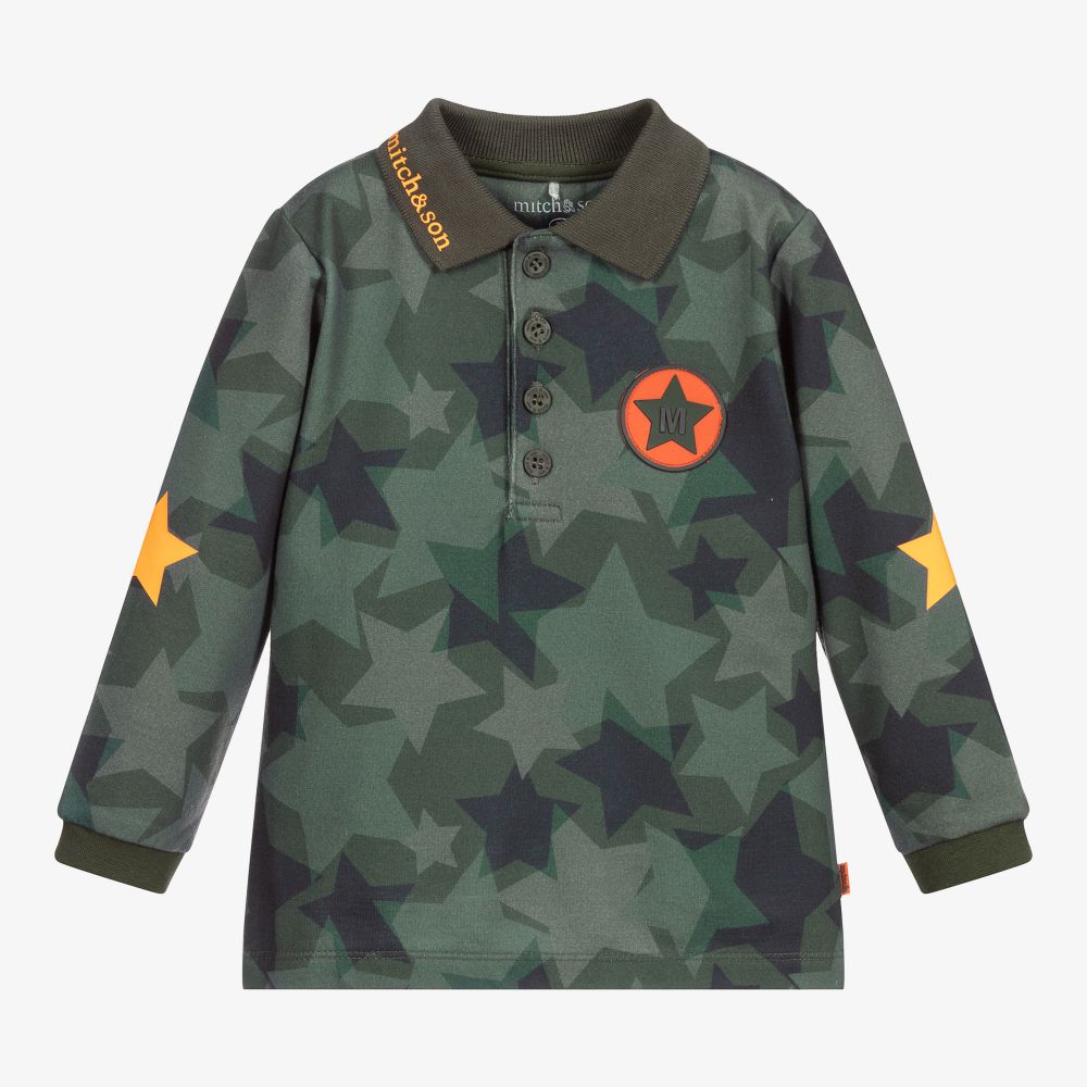 Mitch & Son-Boys Green Cotton Polo Shirt | Childrensalon Outlet