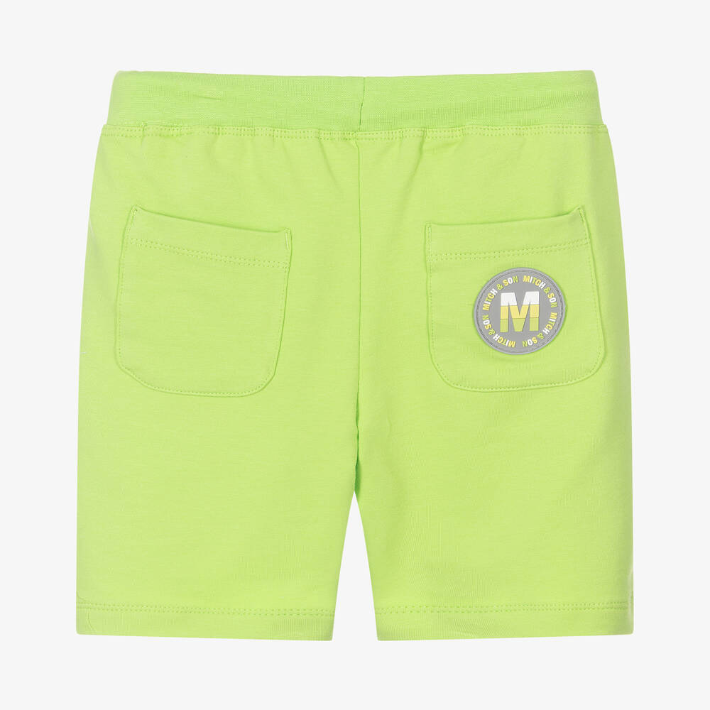 Mitch & Son-Boys Green Cotton Shorts | Childrensalon Outlet