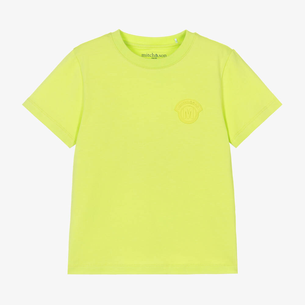 Mitch & Son-Boys Green Cotton T-Shirt | Childrensalon Outlet
