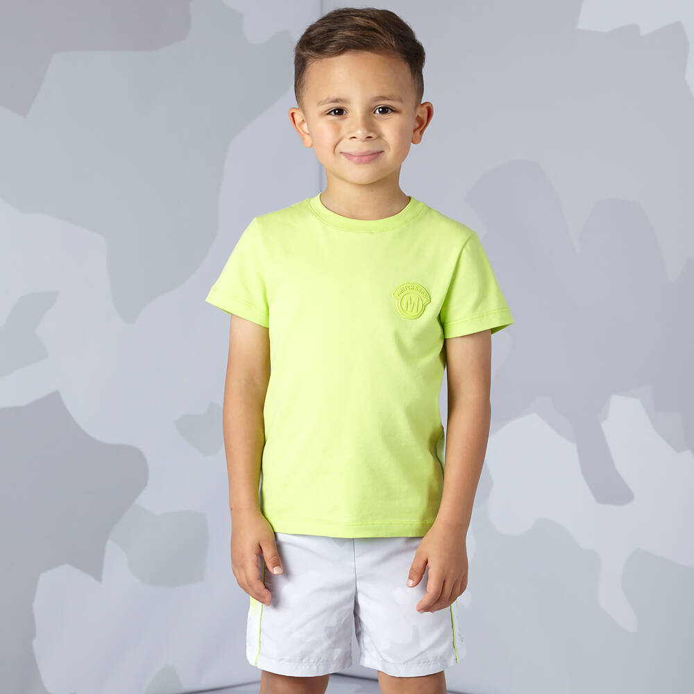 Mitch & Son-Boys Green Cotton T-Shirt | Childrensalon Outlet