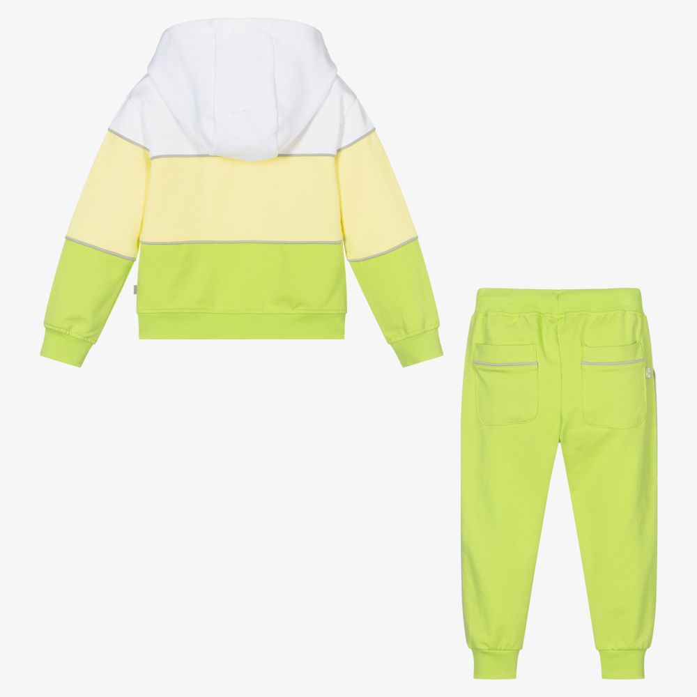 Mitch & Son-تراكسوت قطن جيرسي لون أخضر وأصفر للأولاد | Childrensalon Outlet