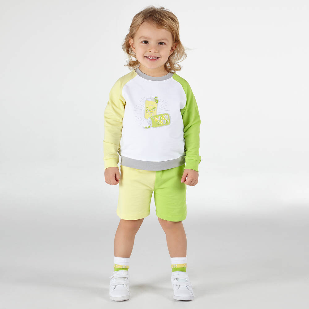 Mitch & Son-Зелено-желтый топ и шорты для мальчиков | Childrensalon Outlet