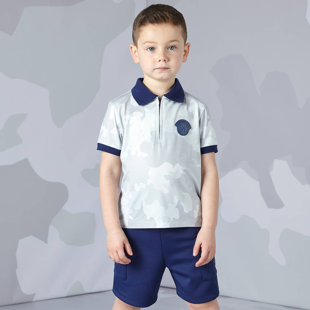 Mitch & Son-توب بولو جيرسي لون رمادي للأولاد | Childrensalon Outlet