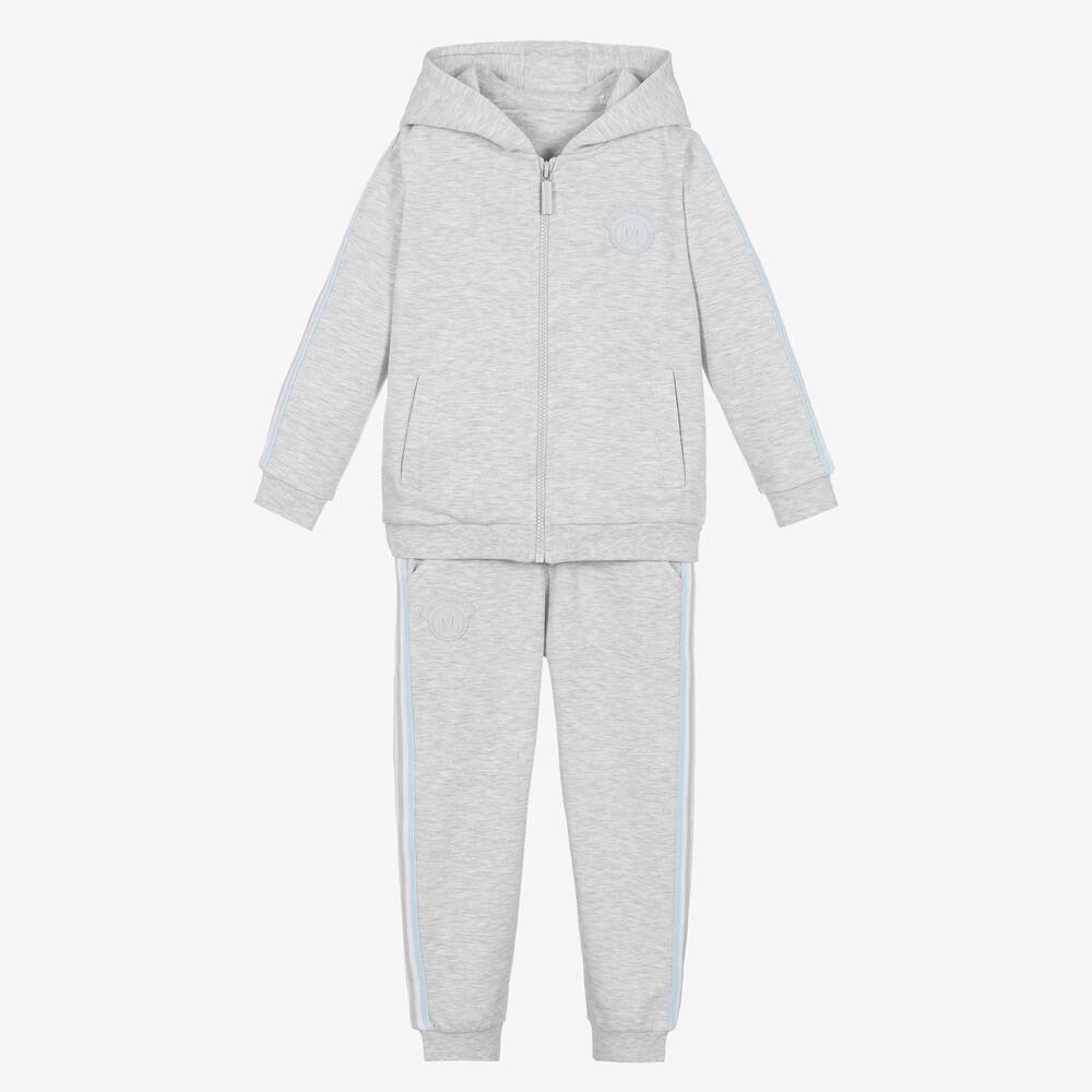 Mitch & Son - Boys Grey Cotton Jersey Tracksuit | Childrensalon