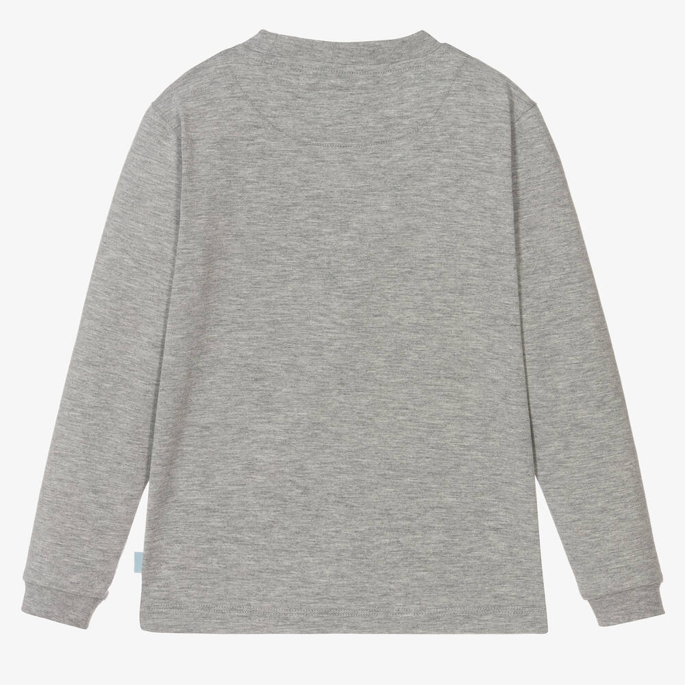 Mitch & Son-توب قطن جيرسي لون رمادي للأولاد | Childrensalon Outlet